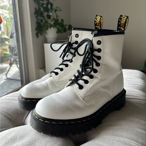 Dr. Martens White Leather Boots